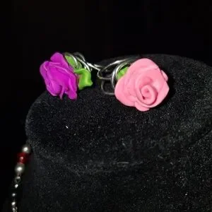 Handmade | Jewelry | Handmade Floral Rose Rings Pink And Light Pink ...